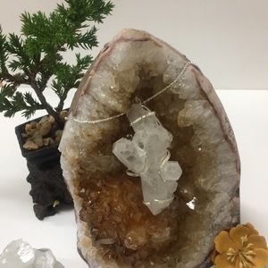 Clear  quartz w/ sterling silver necklaces